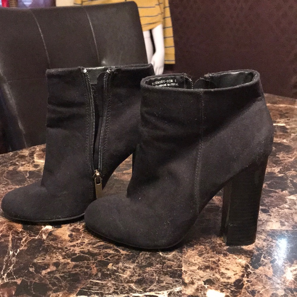 Suede heeled booties